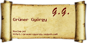 Grüner György névjegykártya