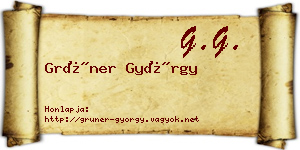 Grüner György névjegykártya